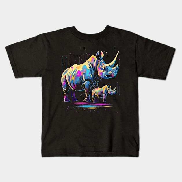 Rhinoceros Fathers Day Kids T-Shirt by JH Mart